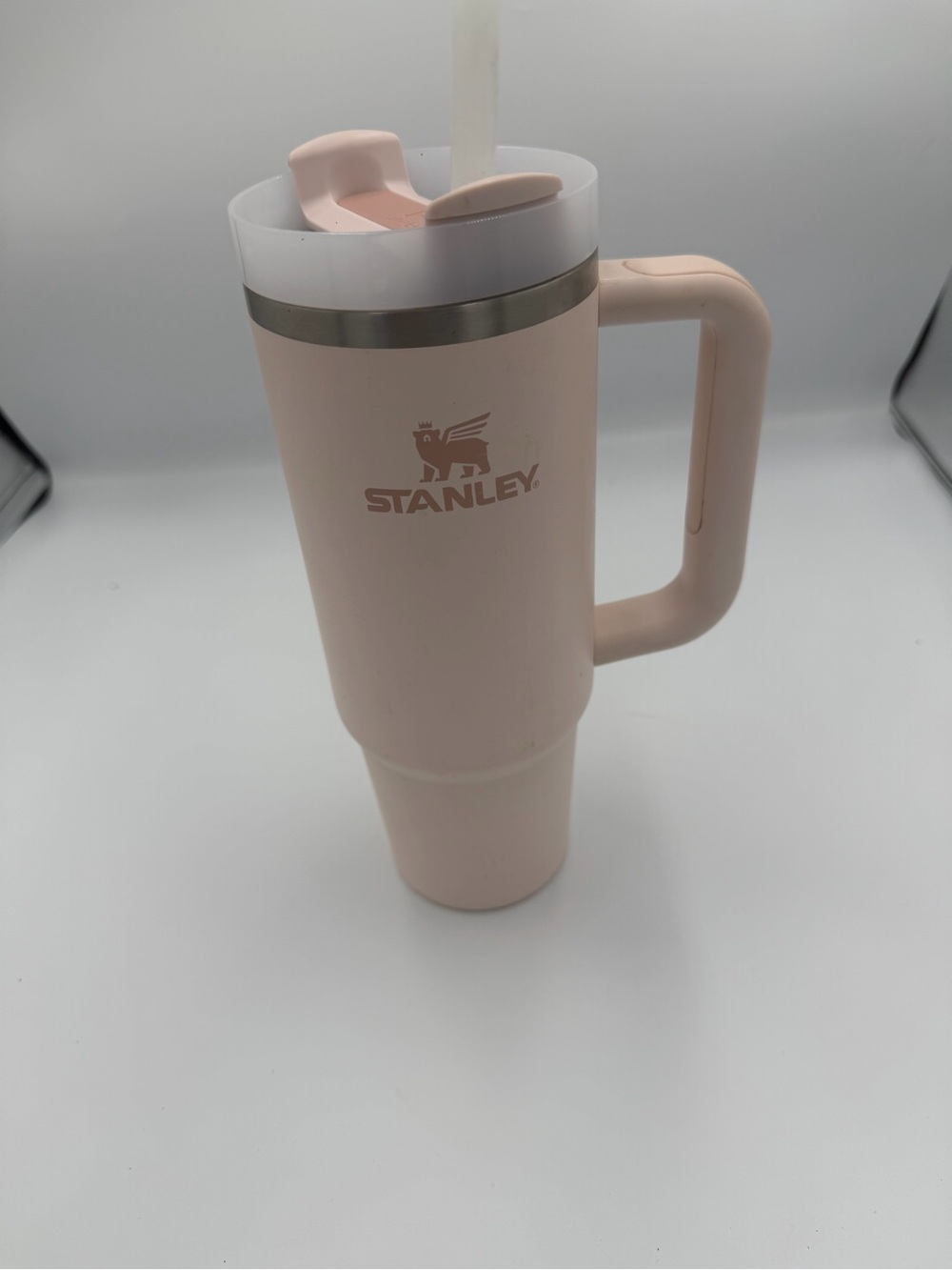 Stanley Pale Pink Insulated Tumbler with Handle and Straw - Picture 2 of 3